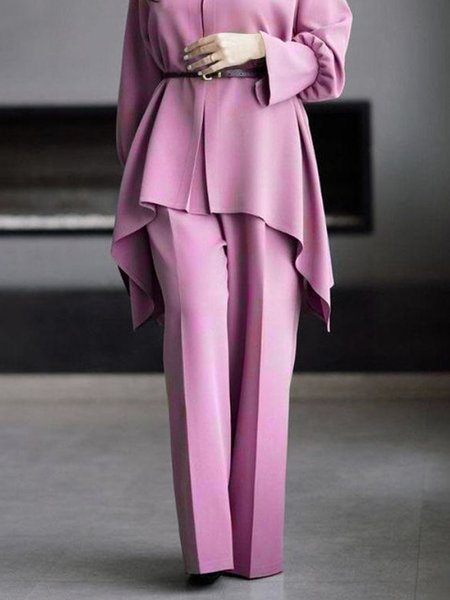 

Urban Fashion Plain Regular Fit Pants, Pink, Pants