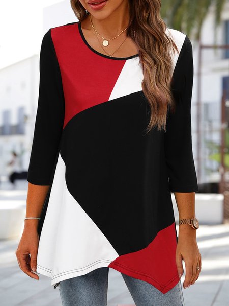 

Crew Neck Regular Fit Top, Multicolor, Tunics