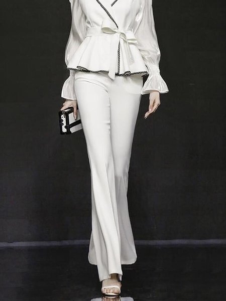 

Elegant Fashion Regular Fit Pants, White, Pants