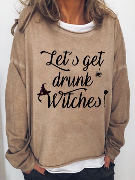 

Lilicloth X Hynek Rajtr Let's Get Drunk Witches Women's Halloween Sweatshirts, Light brown, Hoodies&Sweatshirts