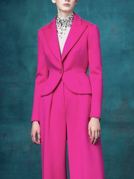 

Regular Fit Shawl Collar Elegant Blazer, Deep pink, Blazers