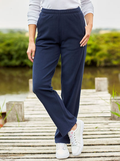 

Casual Cotton-Blend Sweatpants, Blue, Pants