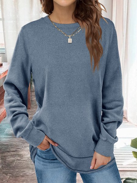 

Crew Neck Casual Sweatshirt, Blue, Hoodies & Sweatshirts