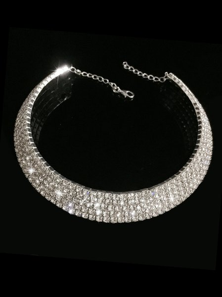 

Elegant 1-5 Row Full Diamond Necklace Party Necklaces, Color5, Necklaces