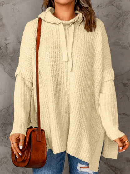

Knitting Plain Casual Sweater, Beige, Sweaters
