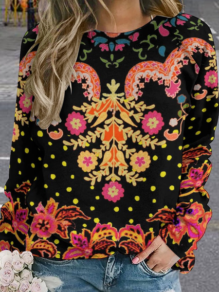 

Lilicloth x Iqs Religion Floral Painting Women's Sweatshirt, As picture, Hoodies&Sweatshirts
