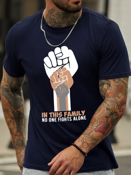 

Lilicloth X Abu In This Family No One Fight Alone Men's T-Shirt, Purplish blue, T-shirts