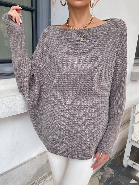 

Daily Simple Regular Fit Long sleeve Sweater, Gray, Sweaters