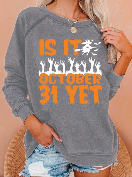 

Lilicloth X Jessanjony Is It October 31 Yet Women's Halloween Sweatshirts, Gray, Hoodies&Sweatshirts