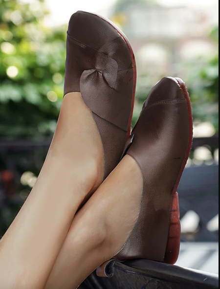 

Comfortable Soft Sole Vintage Knotted Shoes, Brown, Flats