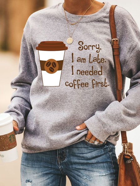 

Lilicloth X Hynek Rajtr Sorry I am Late I Needed Coffee First Women's Sweatshirt, Gray, Hoodies&Sweatshirts