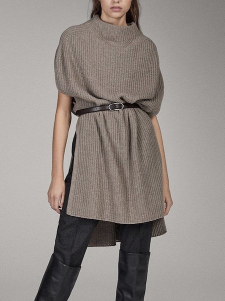 

Urban Half Turtleneck Sleeveless Sweater, Taupe, Sweaters