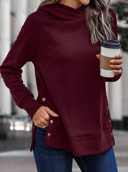 

Plain Regular Fit Casual Sweatshirt, Wine red, Sweatshirts & Hoodies