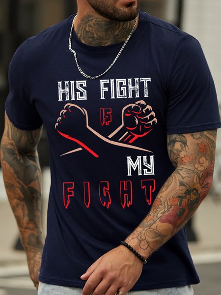 

Lilicloth X Abu His Fight Is My Fight Men's T-Shirt, Purplish blue, T-shirts