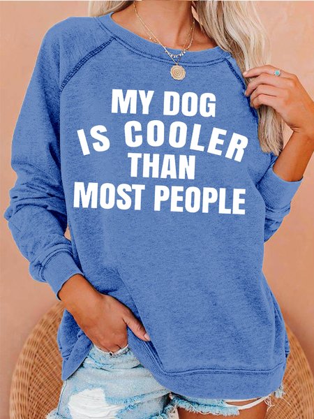 

Womens Funny Dog Lover Casual Crew Neck Letters Sweatshirt, Light blue, Hoodies&Sweatshirts