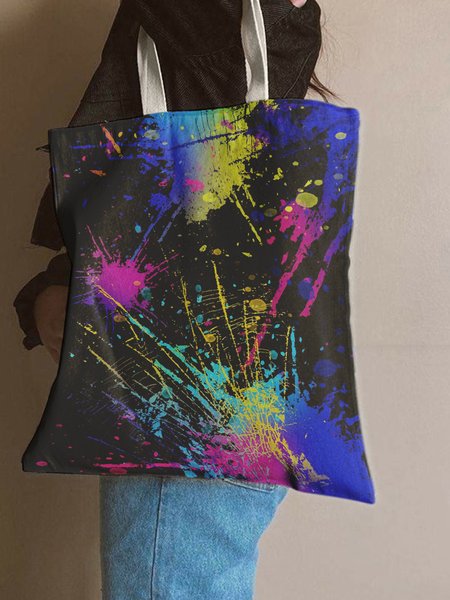 

Graffiti Color Block Shopping Tote, As picture, Bags