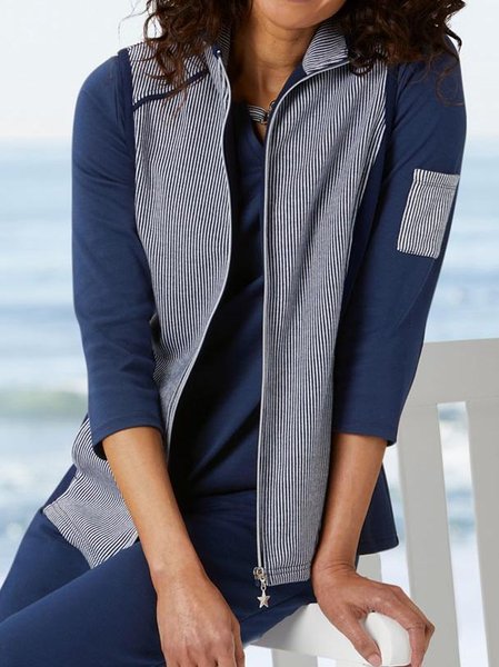 

Casual Shawl Collar Jacket, Blue, Outerwear