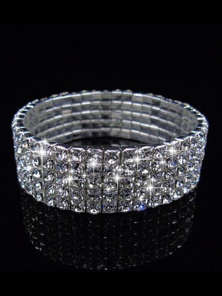 

1-5 Row Full Drill Stretch Bracelet Party Bracelet, Color5, Jewelry