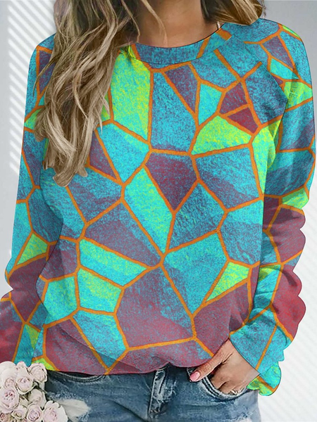 

Lilicloth X Paula Geometric Colored Glass Women's Sweatshirt, As picture, Hoodies&Sweatshirts