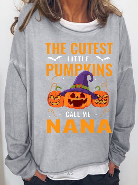 

Womens Halloween Pumnkin Crew Neck Casual Text Letters Sweatshirt, Light gray, Hoodies&Sweatshirts