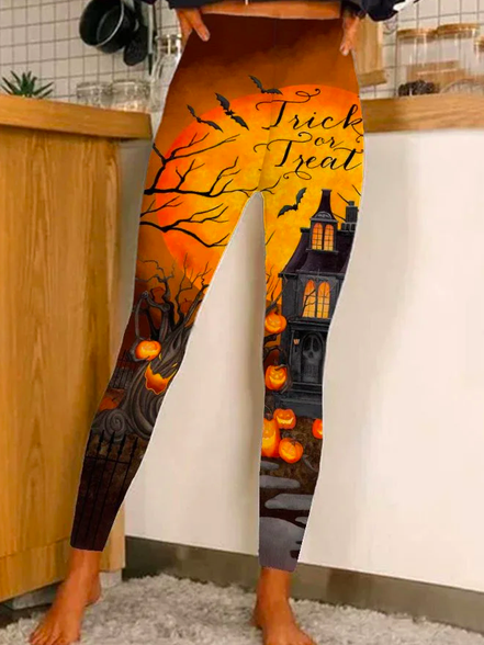 

Halloween Casual Tight Leggings, Multicolor, Leggings
