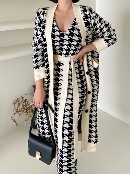 

Long sleeve V Neck Regular Fit Daily Sweater Coat, Black, Cardigans