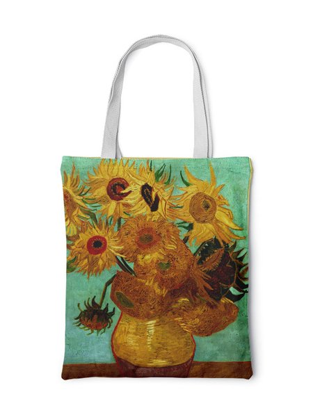 

Sunflower Painting Full Print Shopping Tote, One-size, Bags