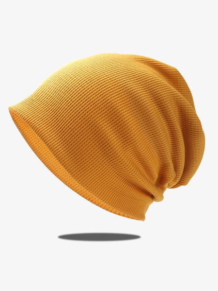 

Casual Versatile Striped Textured Pullover Hat Daily Matching, Yellow, Hats & Headwear
