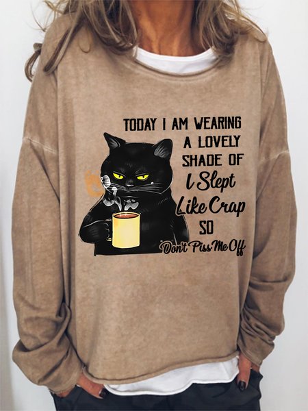 

Women Today I Am Wearing A Lovely Shade Of I Slept Like Crap Simple Sweatshirt, Khaki, Hoodies&Sweatshirts