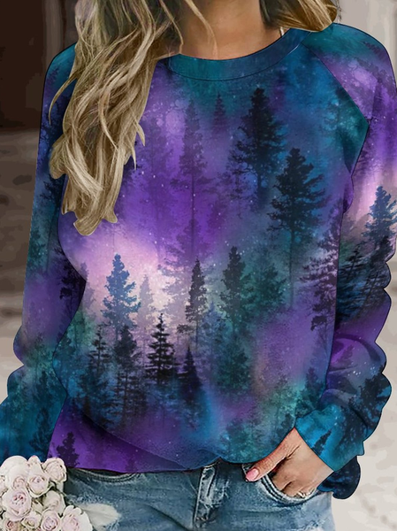 

Womens Art Print Casual Sweatshirt, As picture, Hoodies&Sweatshirts