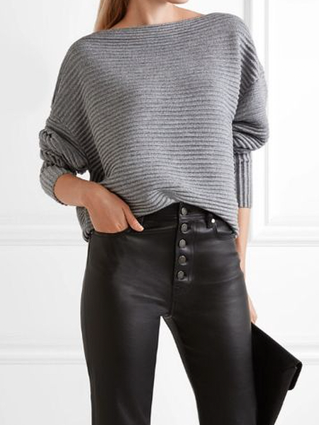 

Urban Loose Crew Neck Long sleeve Sweater, Gray, Sweaters