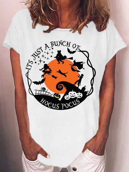 

Womens It’s Just A Bunch Of Hocus Pocus Casual T-Shirt, White, T-shirts