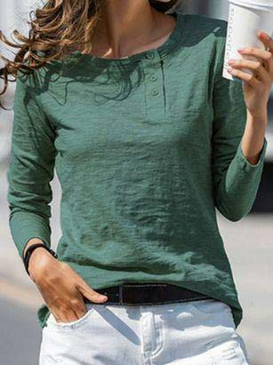 

Casual Plain Regular Fit T-Shirt, Green, T-Shirts