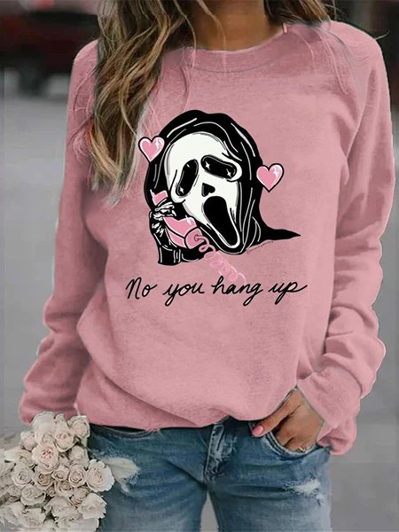 

No You Hang Up Casual Crew Neck Sweatshirts, Pink, Sweatshirts & Hoodies