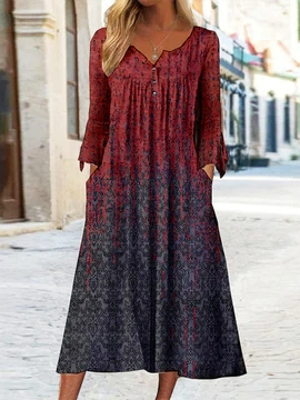 

Loose Ethnic Casual Dresses, Multicolor, Dresses