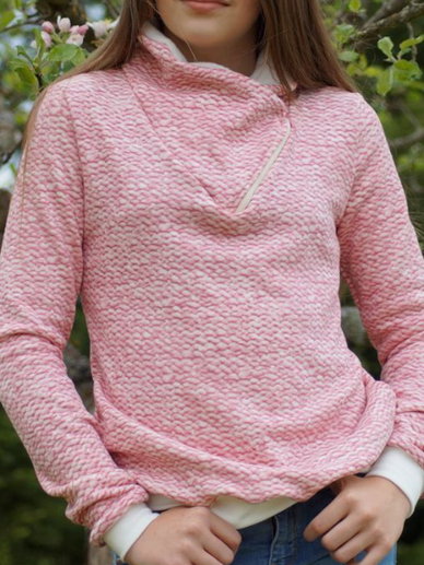 

JFN Plain Stand Collar Casual Sweatshirts, Pink, Sweatshirts & Hoodies
