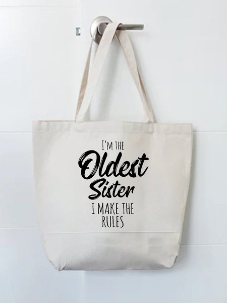 

I‘m The Oldest Sister Shopping Tote, White, Bags