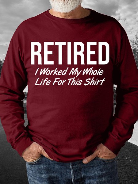 

Mens Retired Casual Sweatshirt, Red, Hoodies&Sweatshirts