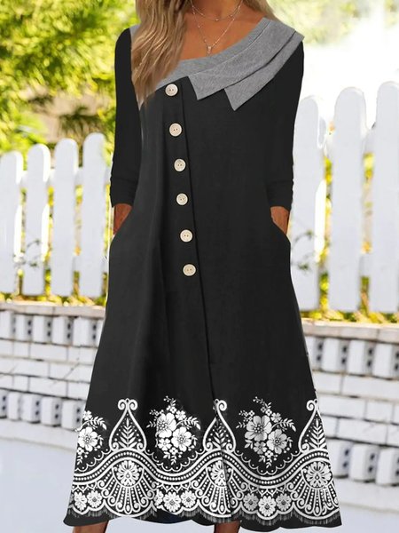 

Casual Regular Fit Dresses, Black, Midi Dresses
