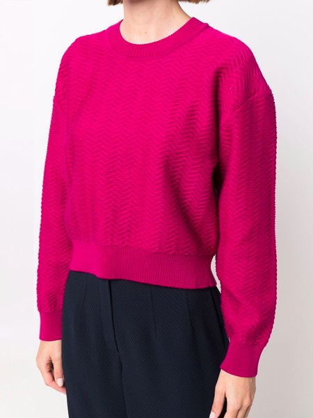 

Plain Rose Red Regular Fit Crew Neck Sweater, Sweaters