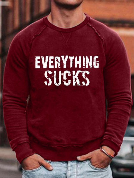 

Lilicloth X Yuna Everything Suck Men's Sweatshirt, Red, Hoodies&Sweatshirts