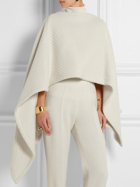 

Simple Plain Loosen Turtleneck Sweater, Off white, Sweaters