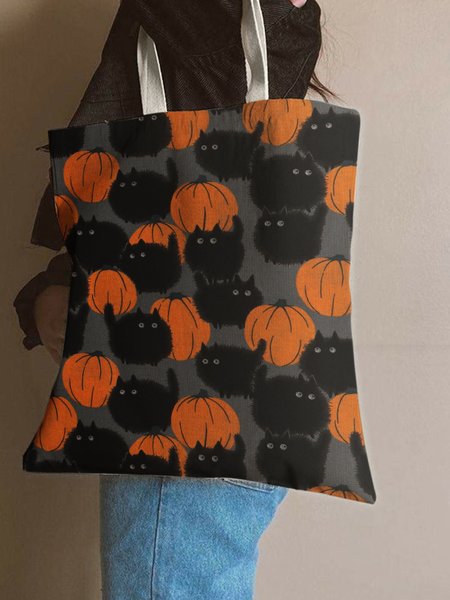 

Happy halloween black cat Shopping Tote, As picture, Bags