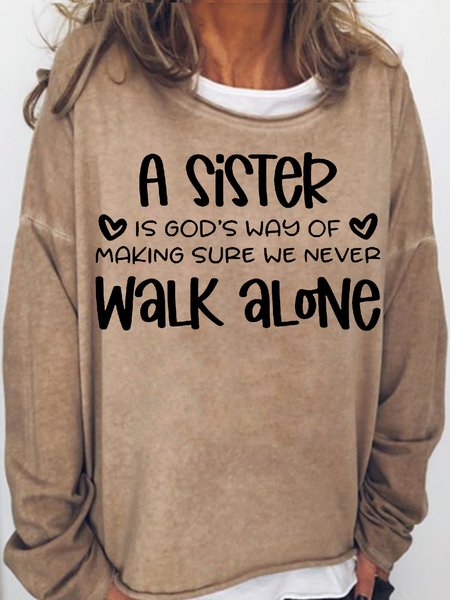 

Womens Sister Casual Sweatshirt, Light brown, Hoodies&Sweatshirts