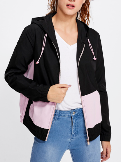 

JFN Colorblock Zip Up Hooded Jacket, Multicolor, Jackets