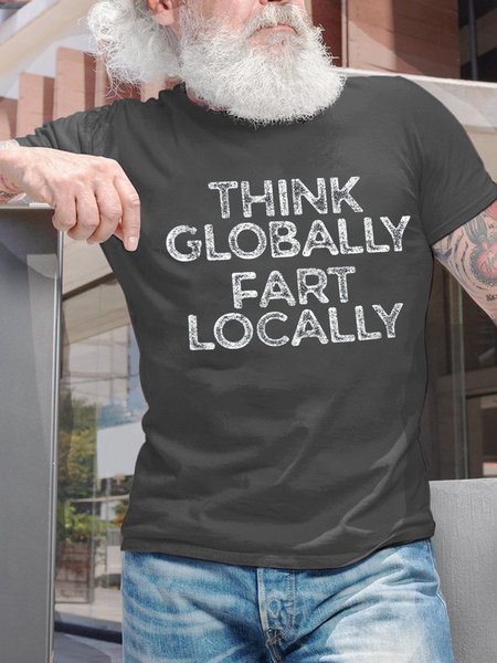 

Lilicloth X Yuna Think Globally Fart Locally Men's T-Shirt, Deep gray, T-shirts
