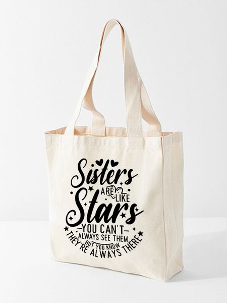 

Funny Sister Star Shopping Tote, White, Bags