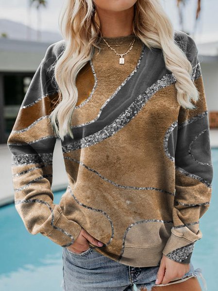 

Crew Neck Abstract Sweatshirt, Multicolor, Hoodies & Sweatshirts