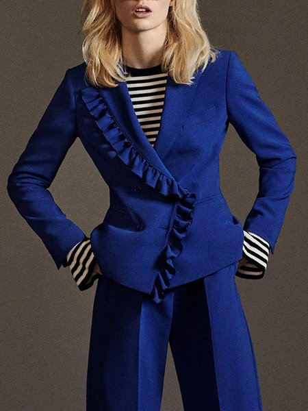 

Regular Fit Urban Plain Long Sleeve Blazer, Blue, Blazers