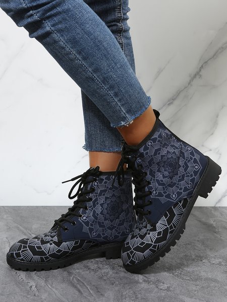 

Kaleidoscope Print Ankle Boots, As picture, Boots